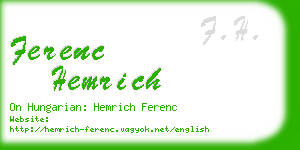 ferenc hemrich business card